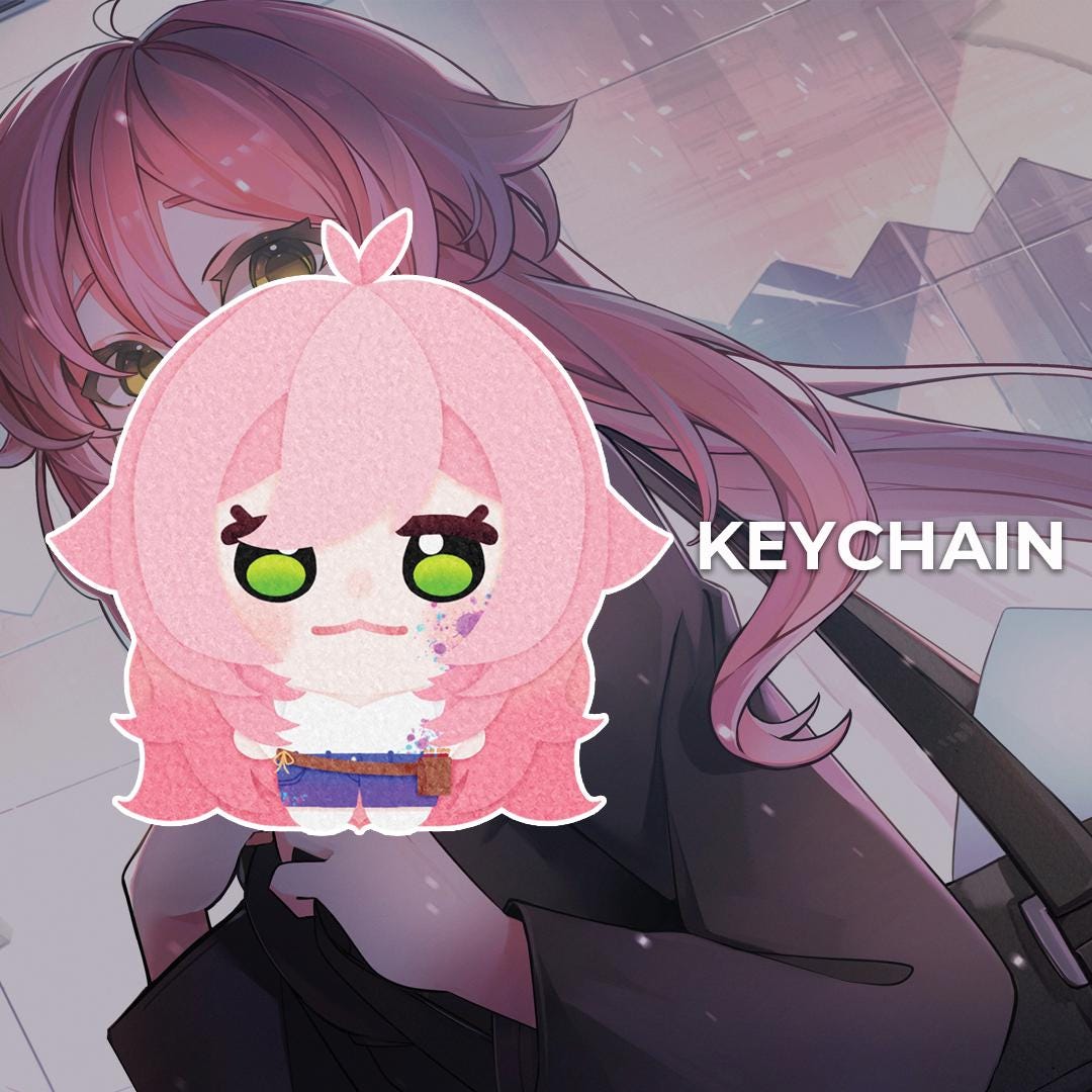 Indie VTuber Celestium Double Sided Celestium by Kiwi  Keychain Sakura Clasp 2.5inch